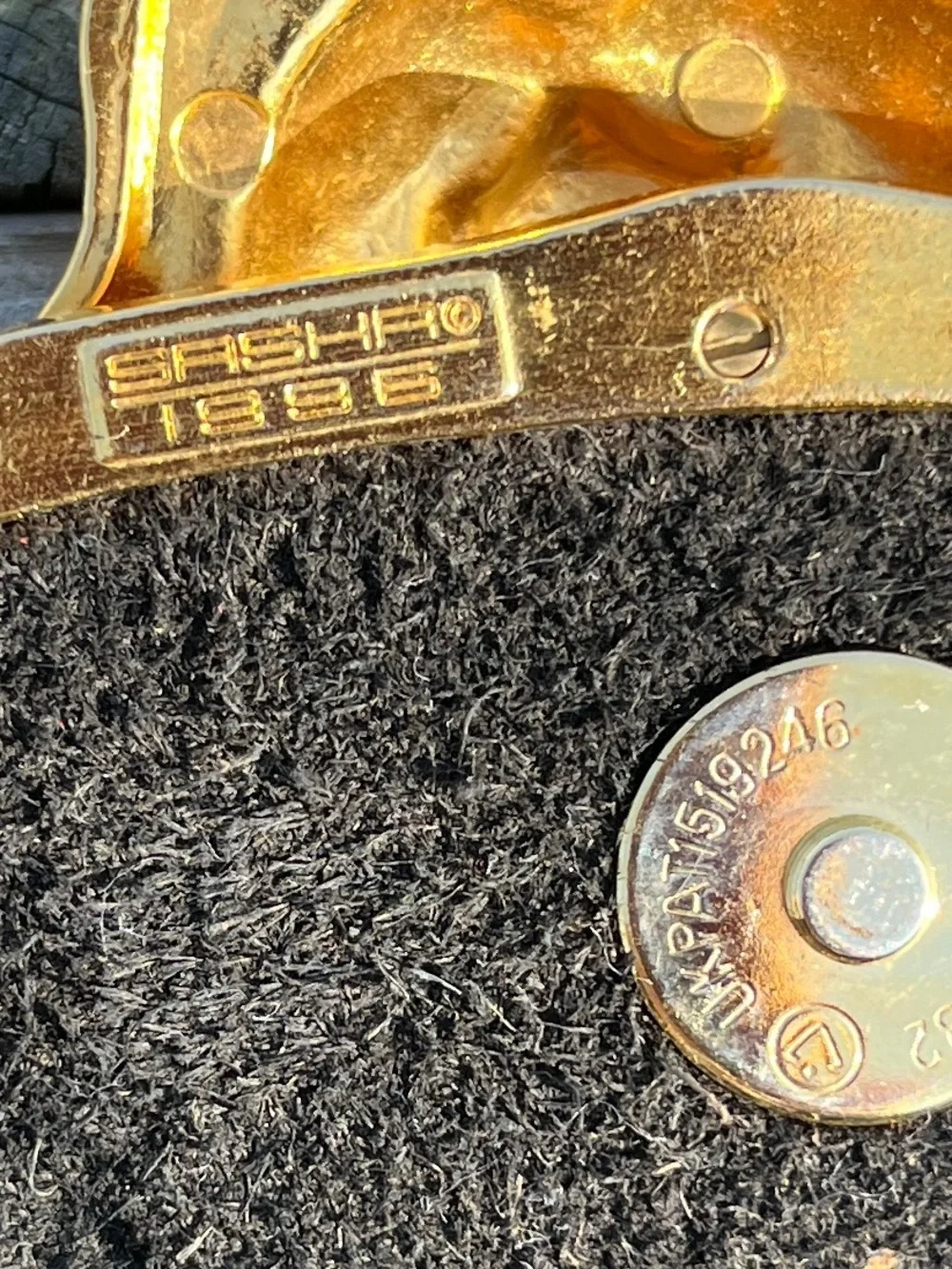 Vintage Sasha 1996 Black Leather Gold Panther Jaguar Crossbody Bag